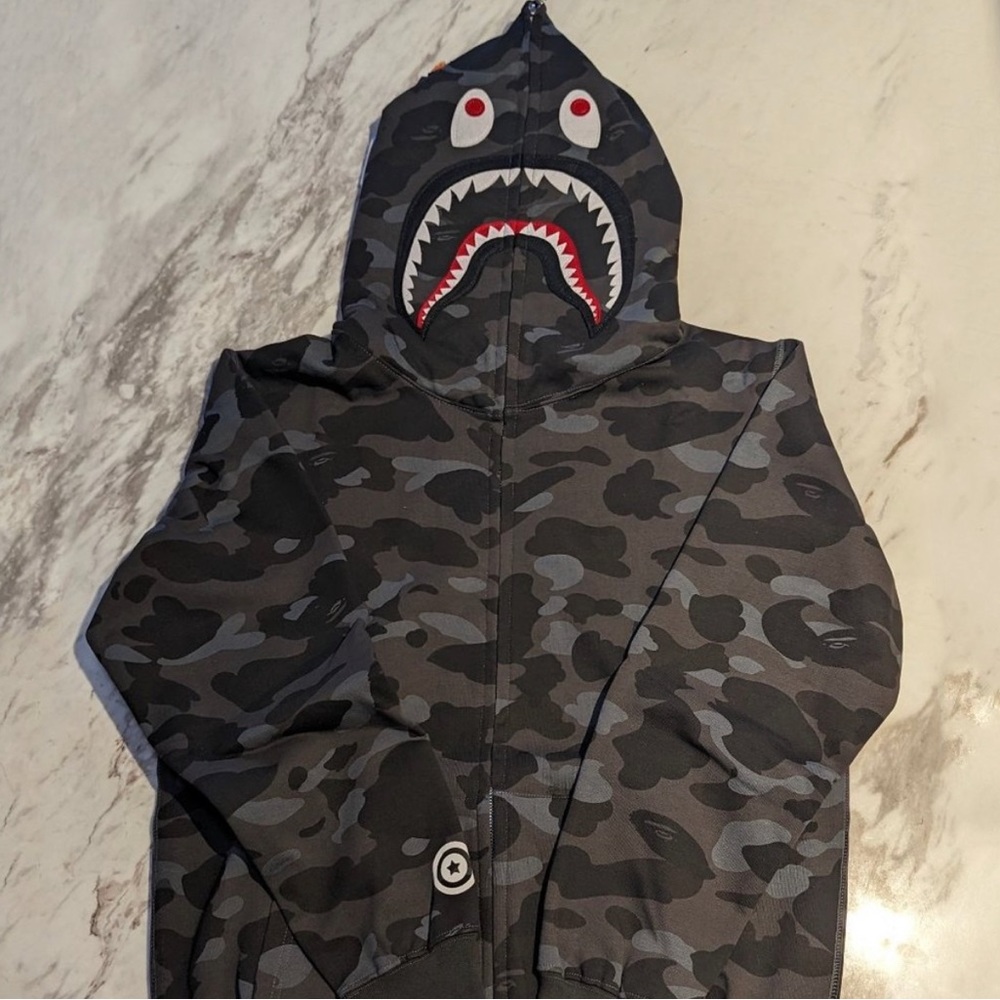 Authentic BAPE Camo Shark Hoodie